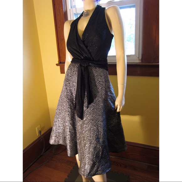 Vintage Suzi Chin Maggy Boutique Metallic Glam Party Dress - Picture 5 of 6